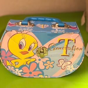 Tweety Metal Lunch Box with Blue Handle
